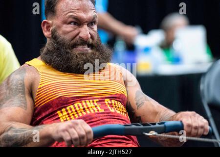 Orlando, Floride, États-Unis. 23rd août 2022. Sgt Gym. John Wayne Williams concourt en aviron lors des Jeux du guerrier du DoD de 2022, le mois d'août. 23, 2022. Les Jeux Warrior sont composés de plus de 200 militaires blessés, malades et blessés et des athlètes vétérans, participant à 12 épreuves sportives adaptatives en août. 19-28, 2022 au complexe ESPN Wide World of Sports à Orlando, Floride. Crédit: DoD/ZUMA Press Wire Service/ZUMAPRESS.com/Alamy Live News Banque D'Images