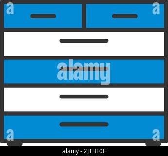 Icône de commode. Contour gras modifiable avec Color Fill Design. Illustration vectorielle. Illustration de Vecteur