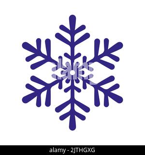 Flocon de neige bleu isolé. Icône vectorielle, logo Illustration de Vecteur