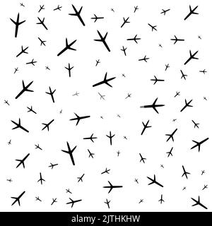 motif abstrait avec pattes aux oiseaux sans coutures sur fond blanc. papier peint avec pattes aux oiseaux. style plat. Banque D'Images