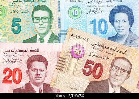 Monnaie tunisienne - nouvelle série de billets - dinars Banque D'Images