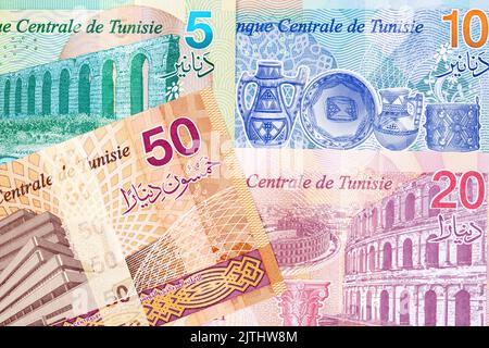 Monnaie tunisienne - nouvelle série de billets - dinars Banque D'Images