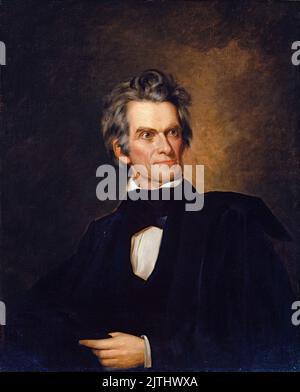 John Caldwell Calhoun (1782-1850), homme d'État américain et théoricien politique de la Caroline du Sud. Septième vice-président des États-Unis (1825-1832) tout en défendant l'esclavage et en protégeant les intérêts du Sud blanc, portrait peint dans l'huile sur toile par George Peter Alexander Healy, vers 1845 Banque D'Images