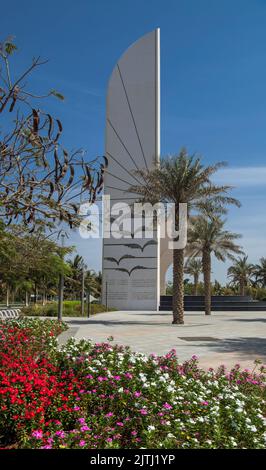 Sculpture de Segul par Mustafa Senbel Corniche Djeddah Arabie Saoudite Banque D'Images