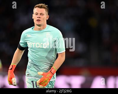 PARIS - EN TANT que gardien de but du FC Monaco Alexandre Nubel lors du match de la Ligue française 1 entre Paris Saint-Germain et MONACO au Parc des Princes à Paris, France sur 28 août 2022. ANP | hauteur néerlandaise | GERRIT DE COLOGNE Banque D'Images