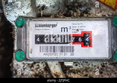 Compteur de gaz domestique Royaume-Uni Banque D'Images