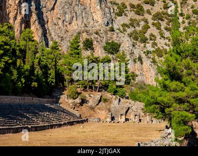 Ancien stade, Delphes, Phosis, Grèce Banque D'Images
