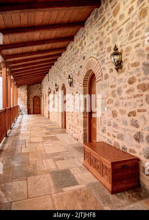Monastère du Grand Meteoron, intérieur, Meteora, Thessalie, Grèce Banque D'Images