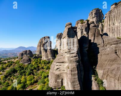 Paysage de Meteora, Thessalie, Grèce Banque D'Images