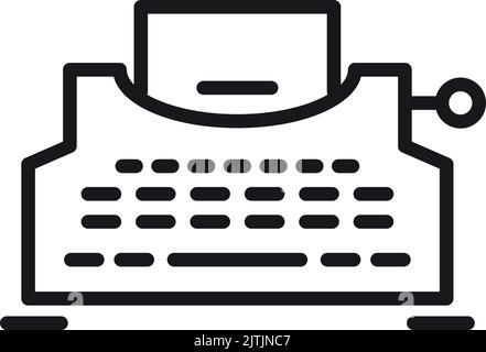 Icône de ligne de machine à écrire. Symbole de la machine rétro-dactylographiée Illustration de Vecteur