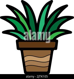 Illustration vectorielle du pot de plante. Icône de toile de pot de fleur. Illustration de Vecteur