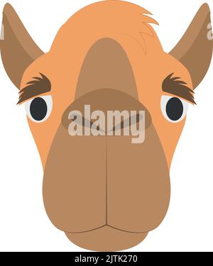 Visage de chameau de style dessin animé pour les enfants. Série d'illustrations vectorielles faces d'animaux Illustration de Vecteur