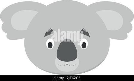 Le visage de Koala en dessin animé pour les enfants. Série d'illustrations vectorielles faces d'animaux Illustration de Vecteur