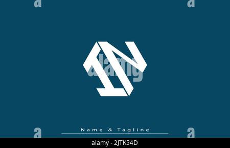 Lettres de l'alphabet initiales Monogram logo DANS , ni Illustration de Vecteur