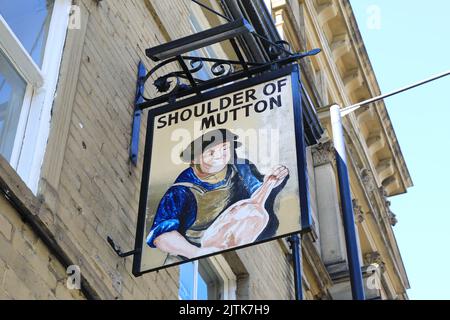 Le traditionnel pub Shoulder of Mutton sur Kirkgate à Bradford, une maison publique typique de 19th, datant de 1825, dans le West Yorkshire, Royaume-Uni Banque D'Images