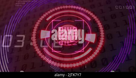 Illustration de la numérisation de l'oscilloscope avec traitement des données et code qr Banque D'Images