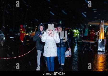 SIRET Border, Roumanie - 02 mars 2022: Ukrainian Refuses photo éditoriale - stock image Banque D'Images