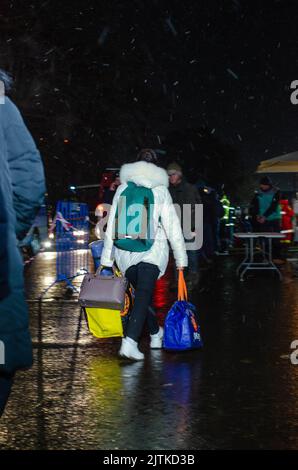 SIRET Border, Roumanie - 02 mars 2022: Ukrainian Refuses photo éditoriale - stock image Banque D'Images