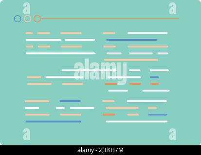 Écran Code. Icône de dessin animé de texte de langage de programmation. Illustration vectorielle Illustration de Vecteur