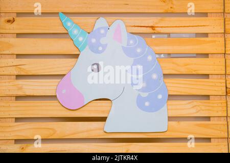 Décoration d'anniversaire avec thème unicorn, thème largement utilisé au Brésil Banque D'Images