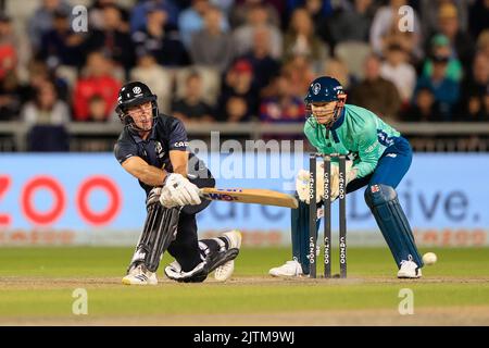 Wayne Madsen, de Manchester, a été l'un des originaux de l'action de la batte pendant le match Banque D'Images