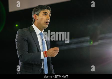 Londres, Royaume-Uni. 31st août 2022. Rishi Sunak, ancien chancelier. Les derniers détournements dans la course à la direction du Parti conservateur, qui s'est tenue à Wembley Arena, voient Liz Truss et Rishi Sunak se mesurer pour diriger le parti et devenir le prochain Premier ministre. Credit: Imagetraceur/Alamy Live News Banque D'Images