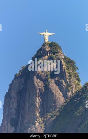 Statue du Christ Rédempteur à Rio de Janeiro, Brésil - 12 mai 2020 : statue du Christ Rédempteur une des merveilles du monde se trouve dans Banque D'Images