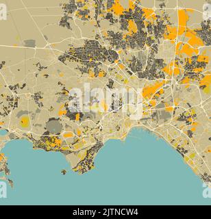 Plan de la ville de Naples, Italie Illustration de Vecteur