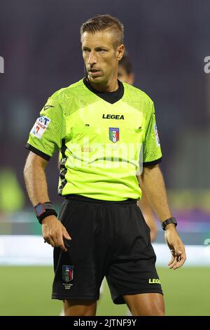 Foto Alessandro Garofalo/Lapresse 28 agosto 2022 Salerno, Italia sport calcio Salernitana vs Sampdoria - Campionato di calcio série A Tim 2022/2023 - Stadio Arechi. Nella foto: Davide Massa arbitro 28 août 2022 Salerno, Italie football sportif Salerntana vs Samdoria - championnat italien de football ligue A 2022/2023 - Stade Arechi. Dans le pic: Davide Massa arbitro Banque D'Images