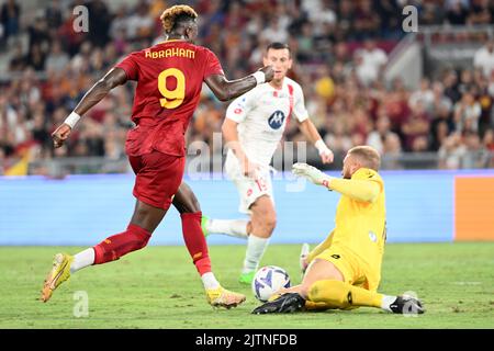 Foto Alfredo Falcone/Lapresse 30 Agosto 2022 - Roma, Italia - sport, calcio - Roma vs Monza - Campionato italiano di calcio Serie A TIM 2022/2023 - Stadio Olimpico. Nella foto: Tammy Abraham d'AS Roma Foto Alfredo Falcone/Lapresse 30 août 2022 Rome, Italie - sport, calcio - Roma vs Monza - Championnat italien de football série A 2022/2023 - Stade Olimpic. Dans le pic:Tammy Abraham d'AS Roma Banque D'Images