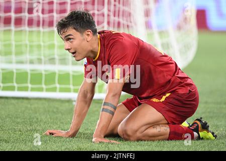 Foto Alfredo Falcone/Lapresse 30 Agosto 2022 - Roma, Italia - sport, calcio - Roma vs Monza - Campionato italiano di calcio Serie A TIM 2022/2023 - Stadio Olimpico. Nella foto: Paulo Dybala d'AS Roma Foto Alfredo Falcone/Lapresse 30 août 2022 Rome, Italie - sport, calcio - Roma vs Monza - Championnat italien de football série A 2022/2023 - Stade Olimpic. Dans le pic: Paulo Dybala d'AS Roma Banque D'Images