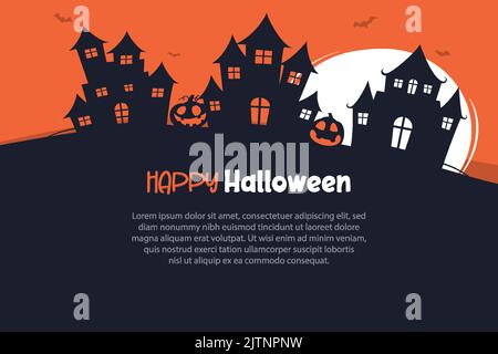Arrière-plan des cartes de voeux pour Halloween. Modèle d'illustration d'Halloween pour la bannière, l'affiche, la circulaire, la vente et tous les modèles. Illustration de Vecteur