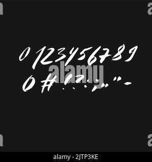 Nombres manuscrits, lettrage vectoriel, illustration de texte abstrait isolée sur fond blanc Illustration de Vecteur
