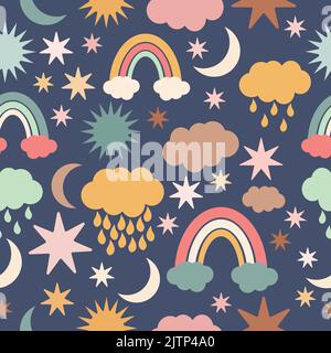 Symboles météo pour le motif enfant Illustration de Vecteur