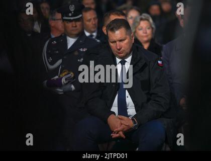 Gdansk, Pologne. 01 septembre 2022. Przemyslaw Czarnek, ministre polonais de l'éducation et de la science, est vu lors de la célébration du 83rd anniversaire de la deuxième Guerre mondiale à Westerplatte, Gdansk. Crédit : ASWphoto/Alamy Live News Banque D'Images