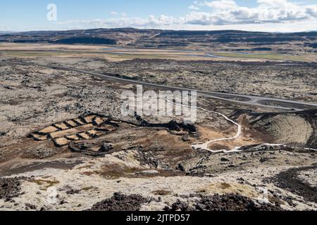 Grabrok Crater près de Bifrost, Islande. Banque D'Images