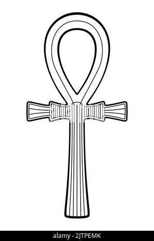 Signe ankh, une croix avec poignée et ancien symbole hiéroglyphique égyptien des dieux et des pharaons, représentant la vie. Également connu comme la clé de la vie. Banque D'Images
