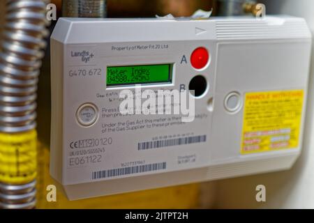 Compteur Smart de gaz externe avec connectivité cellulaire Banque D'Images