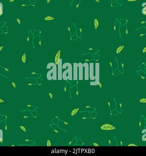 Motif vectoriel de plante simple aléatoire sur fond carré Illustration de Vecteur
