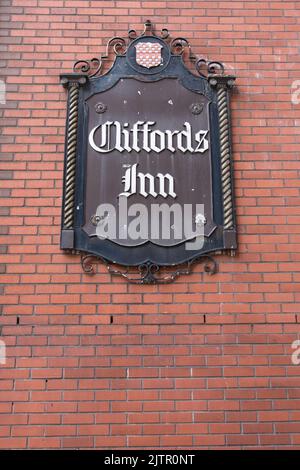 Clifford's Inn sur Fetter Lane, Londres, Angleterre, Royaume-Uni Banque D'Images