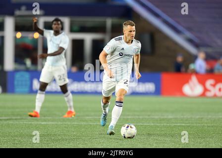 31 août 2022 ; Foxborough, ma, États-Unis ; Le milieu de terrain de Chicago Fire Fabian Herbers (21) en action lors d'un match MLS entre Chicago Fire et la révolution de la Nouvelle-Angleterre au stade Gillette. Anthony Nesmith/CSM Banque D'Images