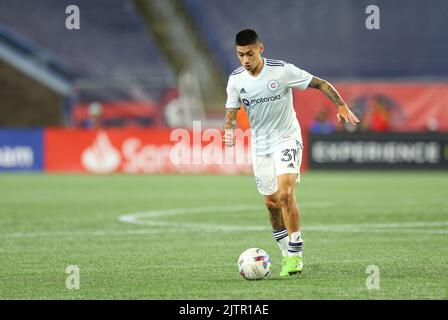 31 août 2022 ; Foxborough, ma, États-Unis ; Le défenseur du feu de Chicago Jonathan Bornstein (3) en action lors d'un match MLS entre Chicago Fire et la révolution de la Nouvelle-Angleterre au stade Gillette. Anthony Nesmith/CSM Banque D'Images