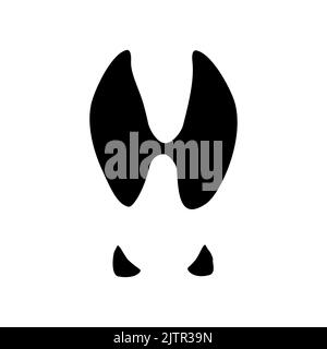 Stag mammifère hante les marches, trace sur le sol, boue ou sol isolé silhouette noire. Empreintes de pied de cerf vecteur ou d'orignal, pistes de cernes ou de wapitis, emblème de chasse aux animaux sauvages Illustration de Vecteur