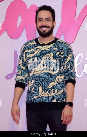 Mexico, Mexique. 31st août 2022. Daniel Tobar pose pour des photos pendant le tapis rose de la première du film «˜Soy tu Fan » au Cinepolis Plaza Universidad. On 31 août 2022 à Mexico, Mexique. (Image de crédit : © Jorge Gonzalez Eyepix Group/eyepix via ZUMA Press Wire) Banque D'Images