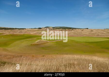 Dumbarnie relie le parcours de golf de Firth of Forth à Fife Banque D'Images