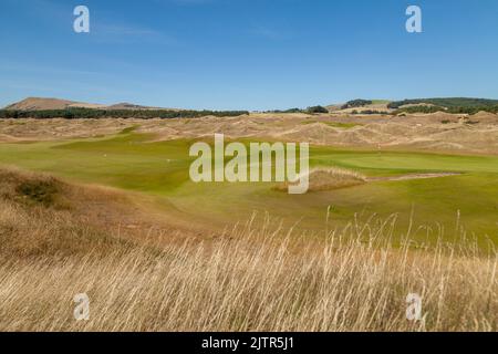 Dumbarnie relie le parcours de golf de Firth of Forth à Fife Banque D'Images