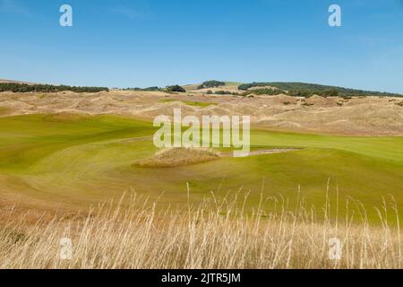 Dumbarnie relie le parcours de golf de Firth of Forth à Fife Banque D'Images