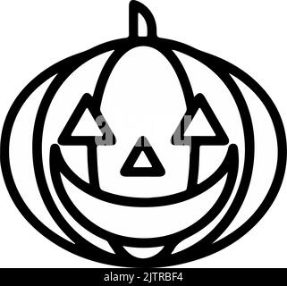 Vector Icon og Halloween célébration citrouille. Tête de lanterne avec un sourire diabolique. Illustration de Vecteur