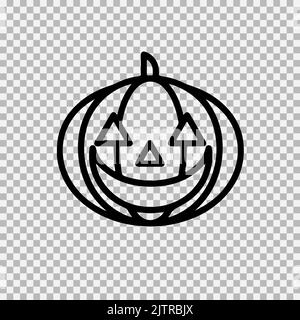 Vector Icon og Halloween célébration citrouille. Tête de lanterne avec un sourire diabolique. Illustration de Vecteur