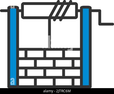 Icône de puits. Contour gras modifiable avec Color Fill Design. Illustration vectorielle. Illustration de Vecteur